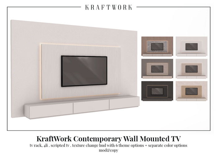 KraftWork Contemporary Wall Mounted TV (Add Me)