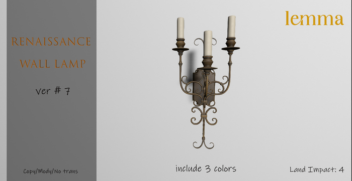 Lemma Renaissance wall lamp ver#7