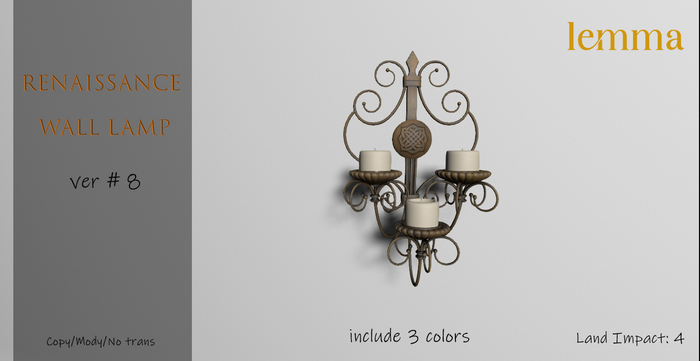 Lemma Renaissance wall lamp ver#8