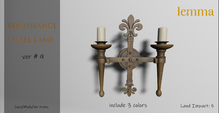 Lemma Renaissance wall lamp ver#9