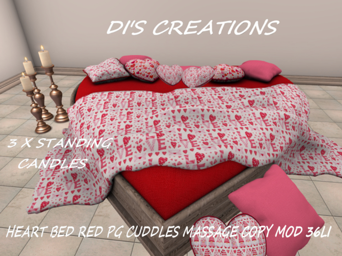 HEART BED RED PG CUDDLES MASSAGE