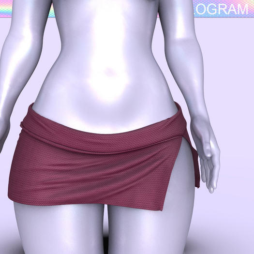 Berry Folded Skirt