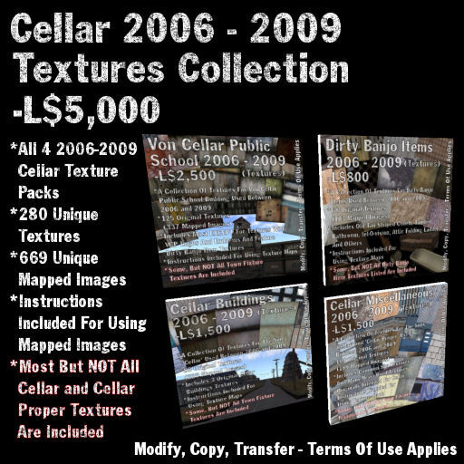 Cellar 2006-2009 Textures Collection - All Four 2006-2009 Cellar Texture Packages