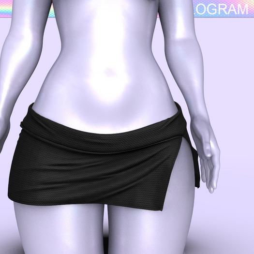 Black Folded Skirt