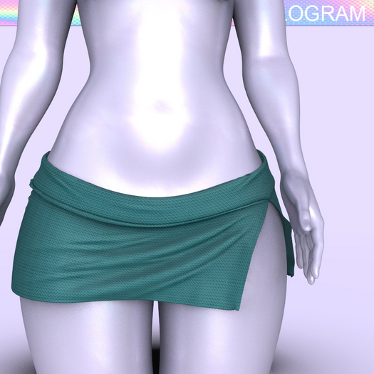 Teal Folded Skirt