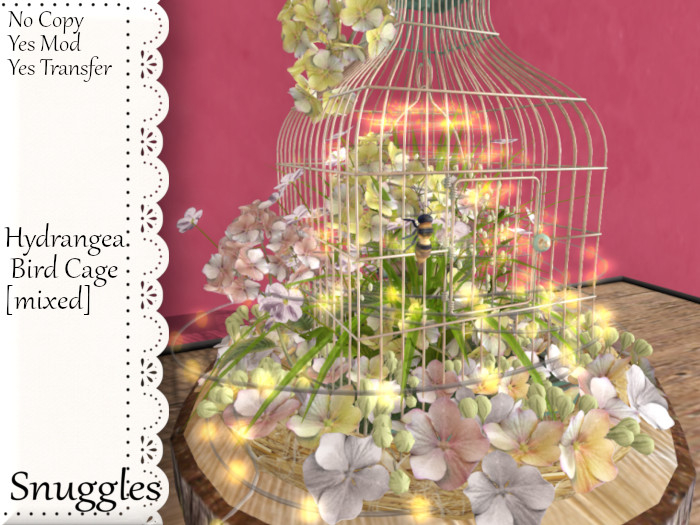 Hydrangea Bird Cage [mixed] Transfer By Snuggles