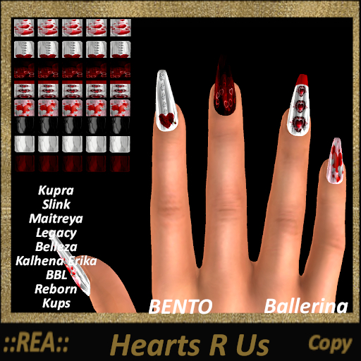 ::REA:: Hearts R Us Bento Nails Ballerina