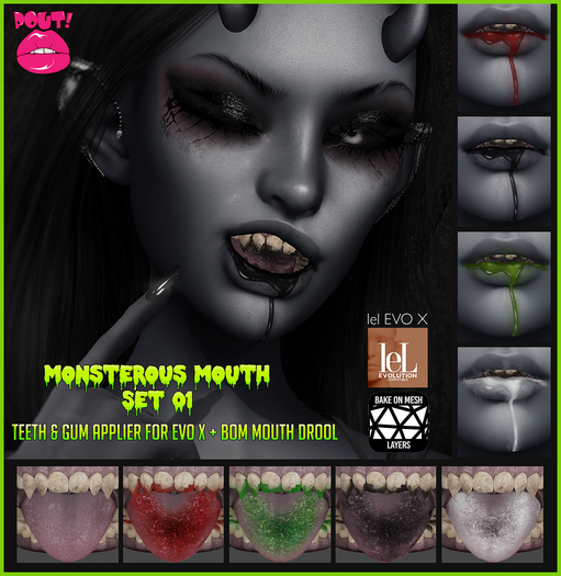 [POUT!] Monsterous mouth Set 01 - Evo X