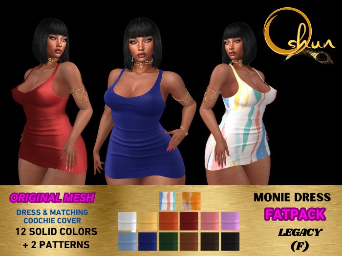 MONIE  DRESS & COOCHIE COVER SOLID FATPACK