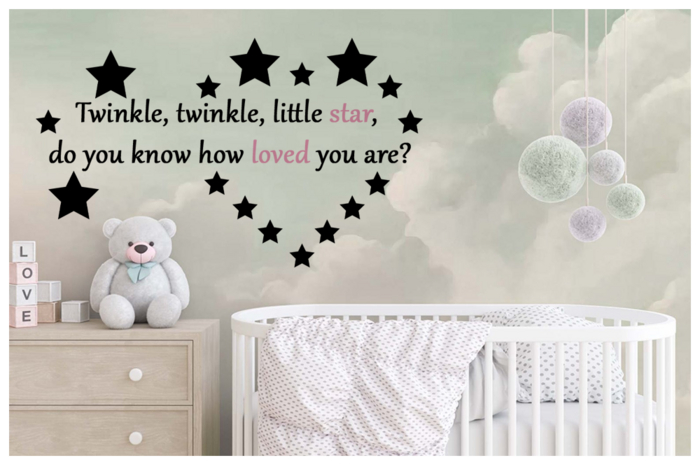 [Tots 'N' Toddlers] ~ Wall Decal "Twinkle, twinkle" (PINK)