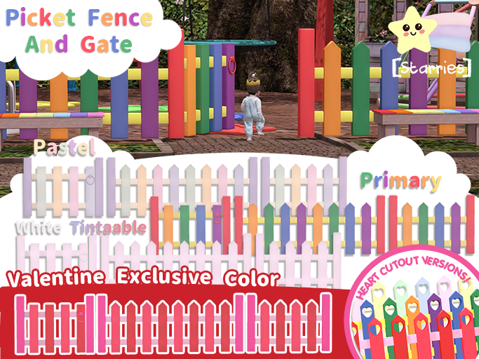 [Starries] Picket Fence + Heart Set