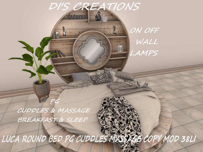 LUCA ROUND BED PG CUDDLES MASSAGE