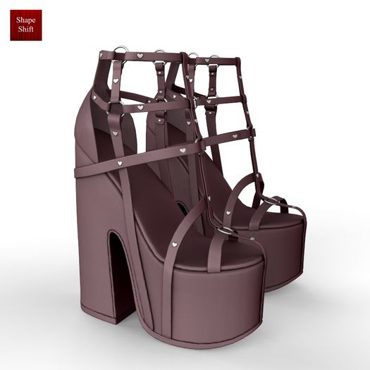 Maroon Block Heels