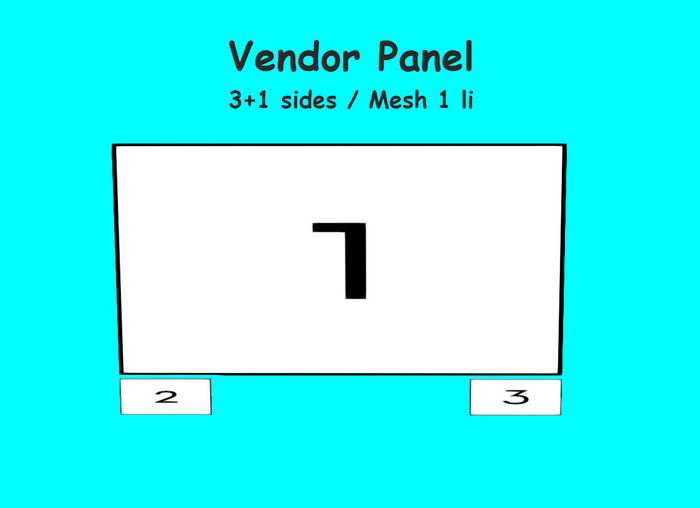 3+1 face vendor panel mesh FULLPERM