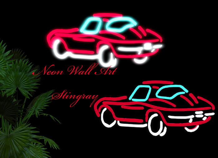 Neon Wall Art-Stingray Car Light