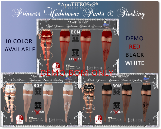 DEMO PRINCESS UNDERWEAR PANTS & STOCKING BOM ONLY