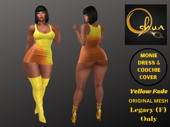 OSHUN - MONIE LEGACY YELLOW FADE SINGLE DRESS