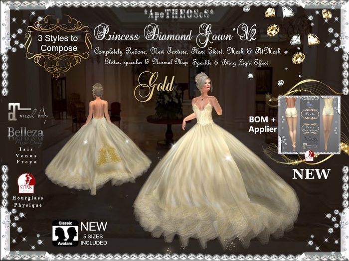 Gold Princess Diamond Gown V2