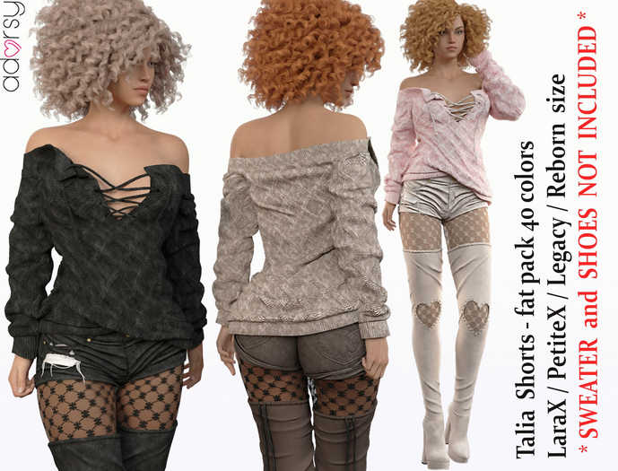adorsy - Talia Shorts Fatpack - Lara X/Legacy/PetiteX/Reborn