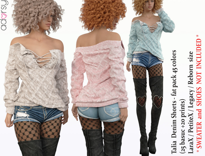 adorsy - Talia Denim Shorts Fatpack - Lara X/Legacy/PetiteX/Reborn