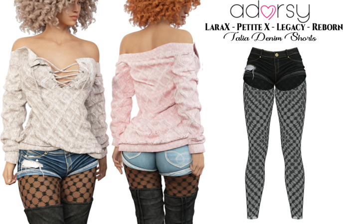 adorsy - Talia Denim Shorts Dark Black - Lara X/Legacy/PetiteX/Reborn
