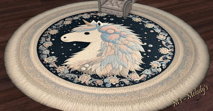 M's - Round Carpet / rug / - "Pony" - Gift