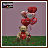 Valentine's - Teddy Bear and Balloons - Mix