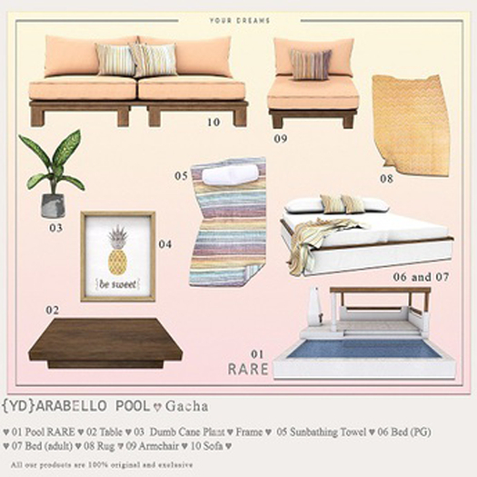 {YD}Arabello Pool - Bed (Adult}