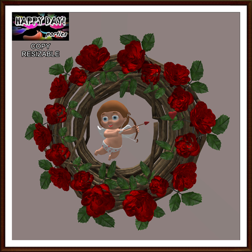 Valentines - Resizable Rustic Cupid Wreath