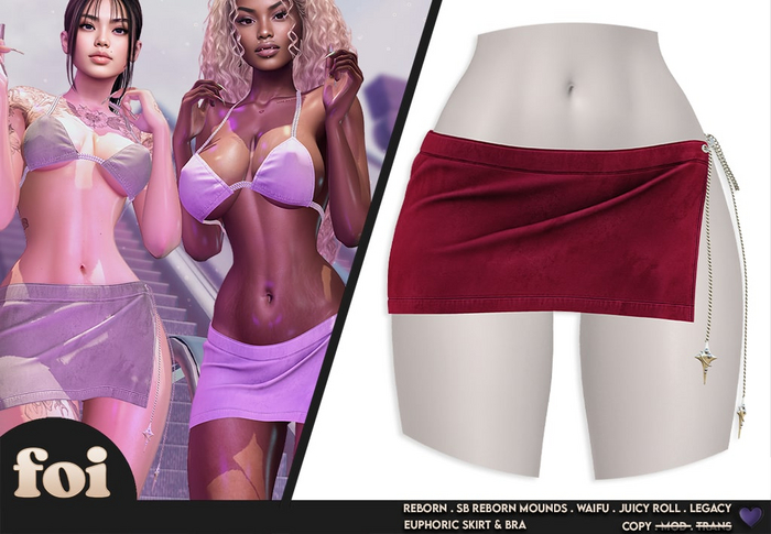 FOI - EUPHORIC SKIRT . RED