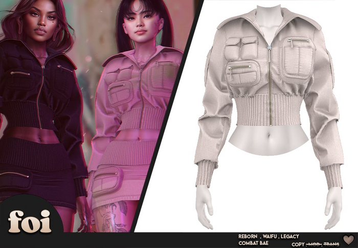 FOI - COMBAT BAE JACKET. WHITE