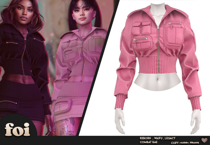 FOI - COMBAT BAE JACKET. PINK