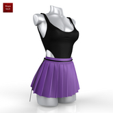 Black Purple Body Skirt Outfit