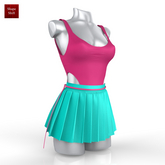Fuchsia Teal Body Skirt Outfit