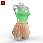Green Beige Body Skirt Outfit
