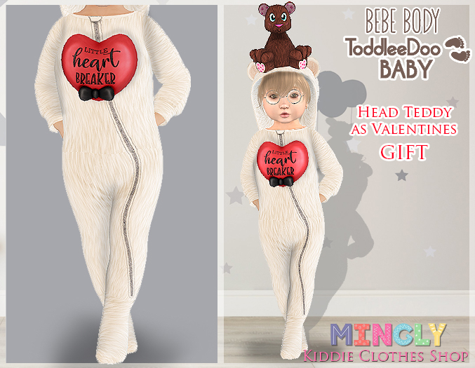 Valentine's Beige Teddy (Toddleedoo & Bebe fitted)