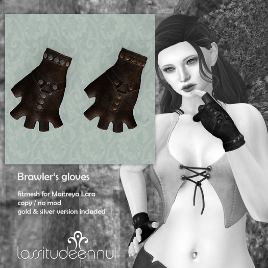 lassitude & ennui Brawler's gloves - brown