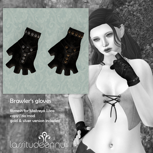 lassitude & ennui Brawler's gloves - black
