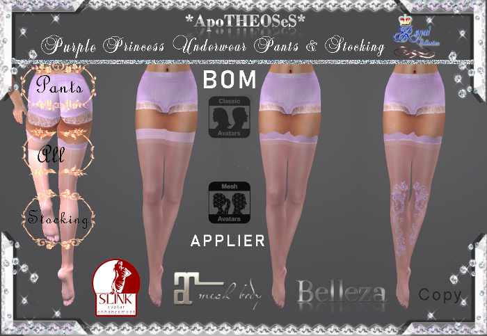 Purple Princess Underwear Pants & Stocking  ALL