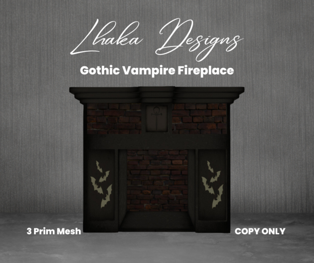Gothic Vampire Vtm Fire Place - Bats (Large)