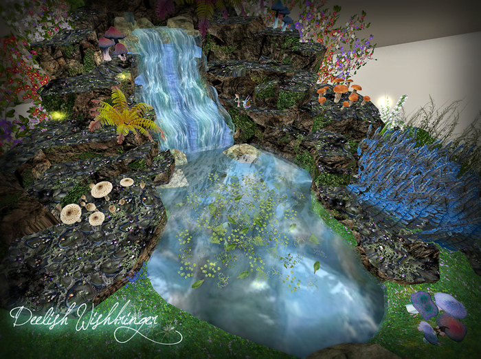 DEMO~ Enchanted Little Waterfall Pond 28LI *5x5 foot print*