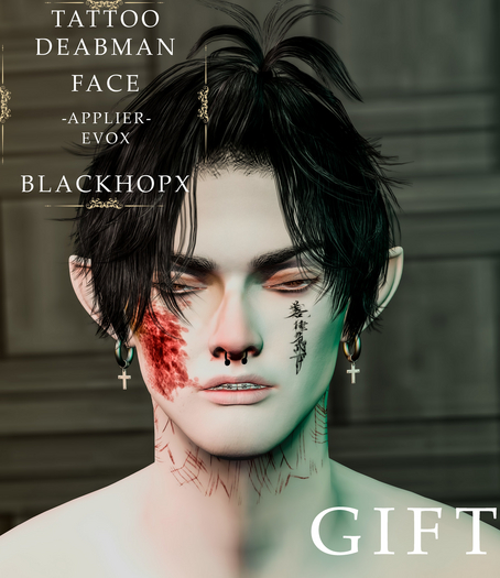 (B-H)Tattoo DeadMan Face