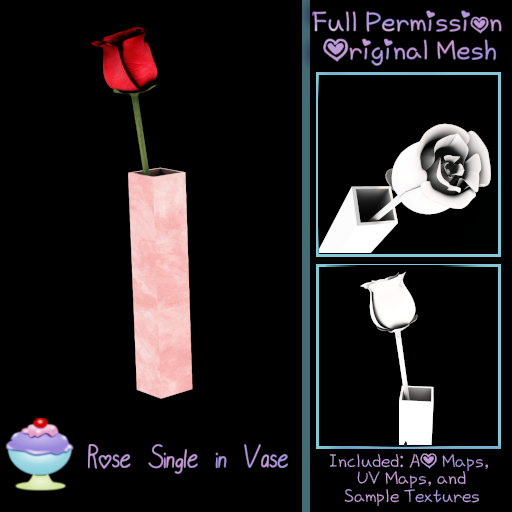 [Sherbert] Full Perm Rose Single In Vase (ADD)