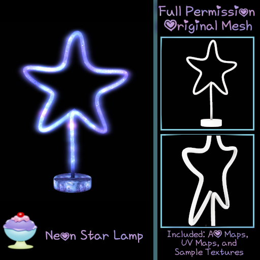 [Sherbert] Full Perm Neon Star Lamp (ADD)