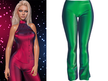 Janissa Flare Pants [Holo Alien Green] - Maitreya Lara + LaraX • Petite + PetiteX • Legacy • Reborn • GenX