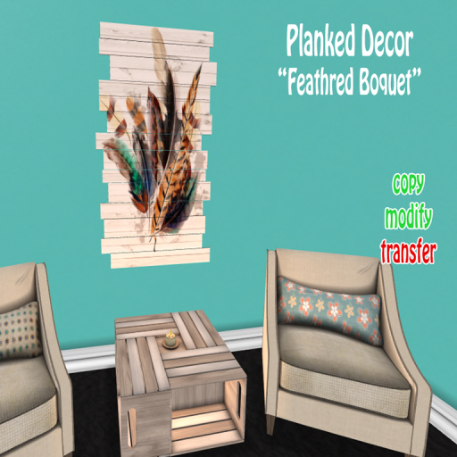 [AmHun] Planked Decor - Feather Boquet