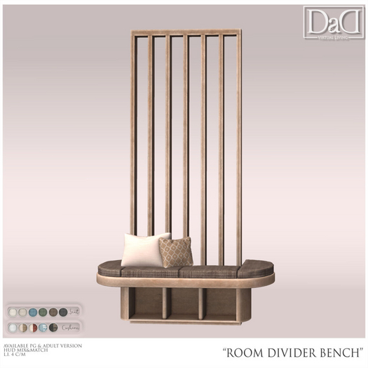 DaD - Wooden Room Divider Bench - ash PG 