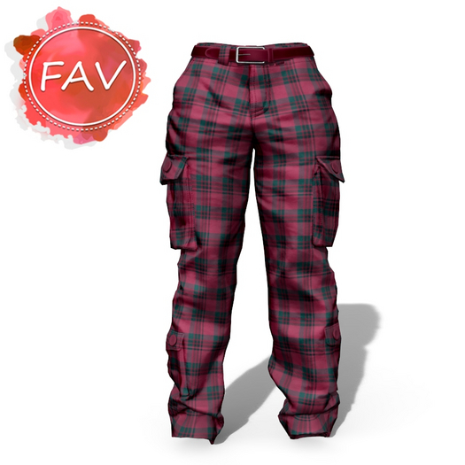Berry Plaid Cargo Pants