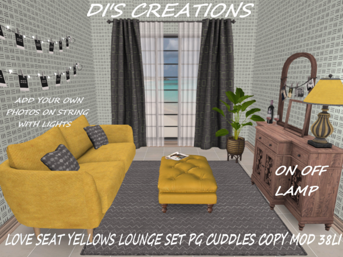 LOVE SEAT YELLOWS LOUNGE SET PG