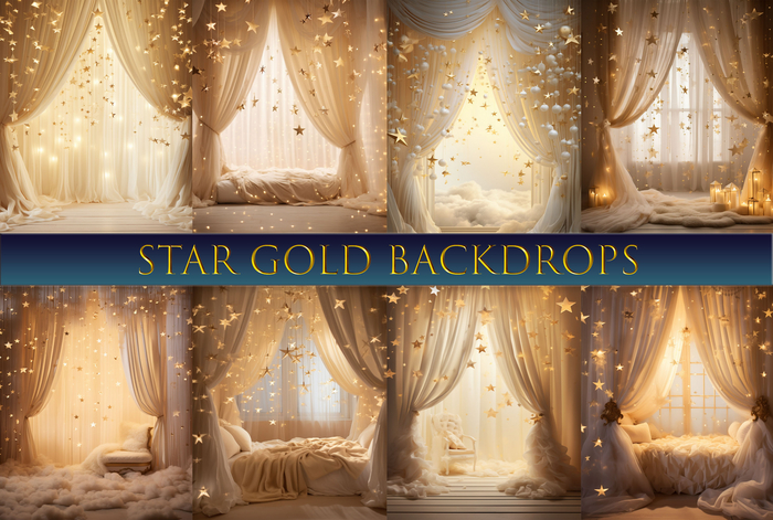SATO - Star Gold Blogger backdrop Textures
